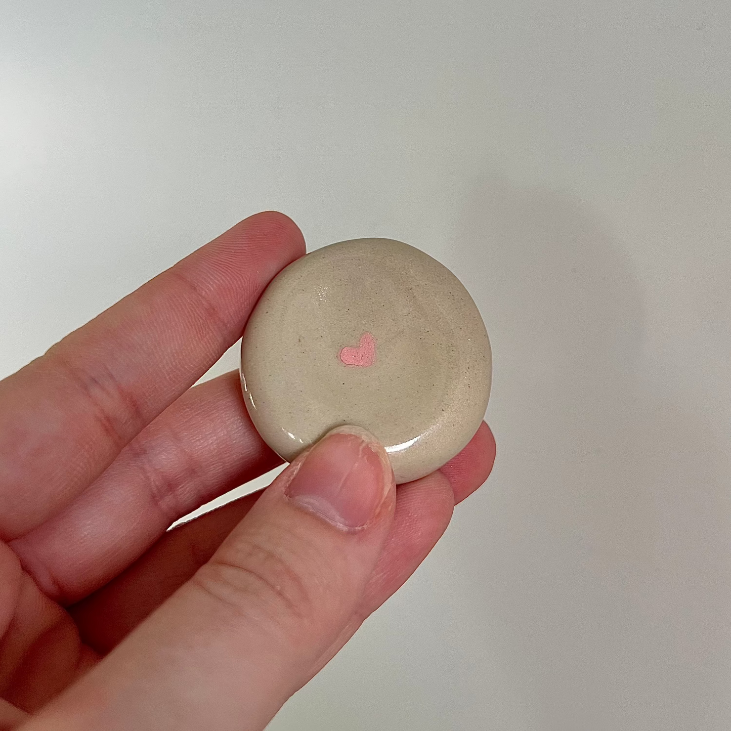 pink heart worry stone
