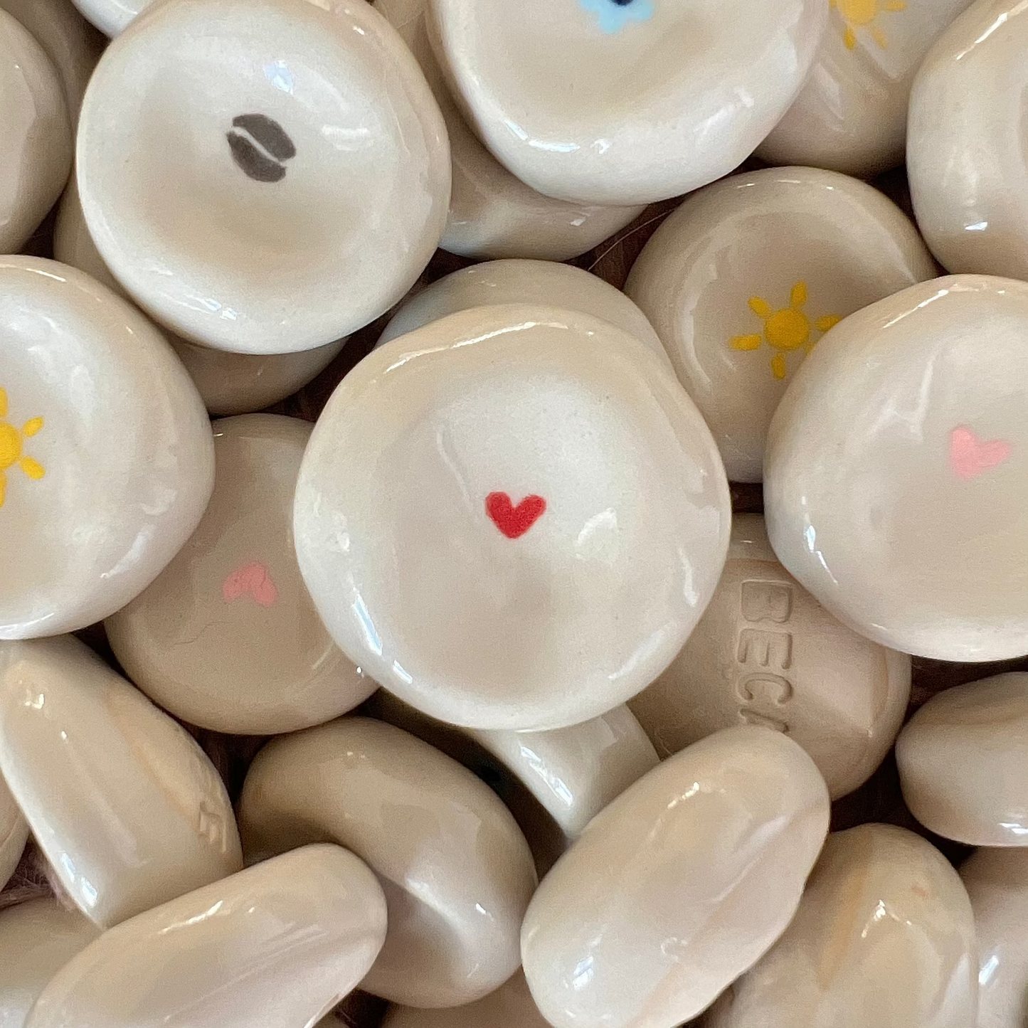 red heart worry stone